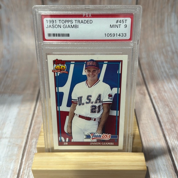 1991 Topps Traded Jason Giambi #45T PSA Mint 9 Baseball Card Item #ME553 - Picture 2 of 3